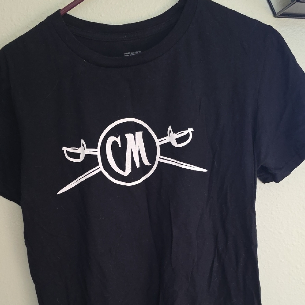 Black T-Shirt with White Graphic